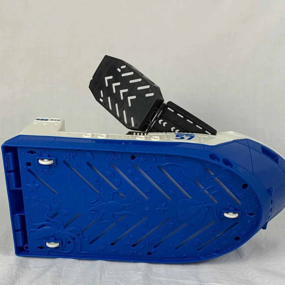 Toy Rescue Ship Vehicle - White, Blue & Yellow Kids Play Boat